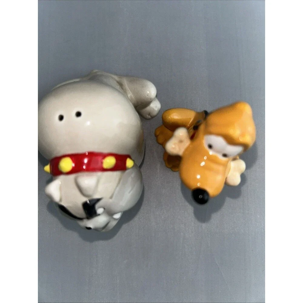 NF Disney Ceramic Pluto and Butch The Bulldog Salt And Pepper Shakers